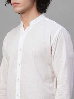 Men's 100% Cotton Button Front Regular Fit Shirt Blue