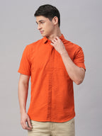 Men's Cotton Regular Fit Shirt Brick