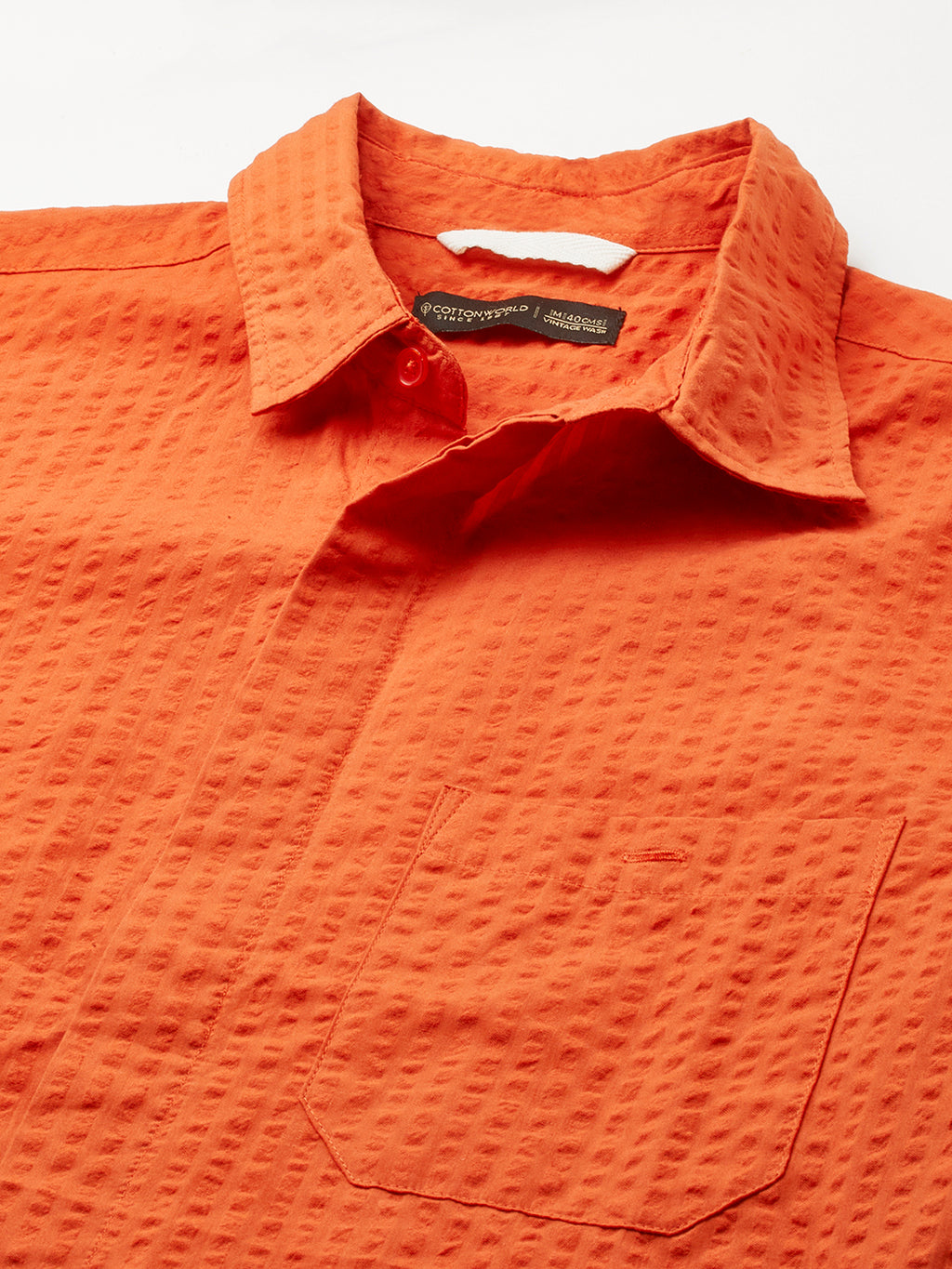 Men's Cotton Regular Fit Shirt Brick