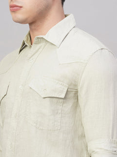 Men’s Linen Regular Fit Shirt Natural
