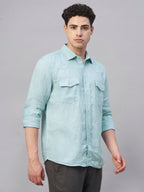 Men's Sky 100% Linen Regular Fit Shirt