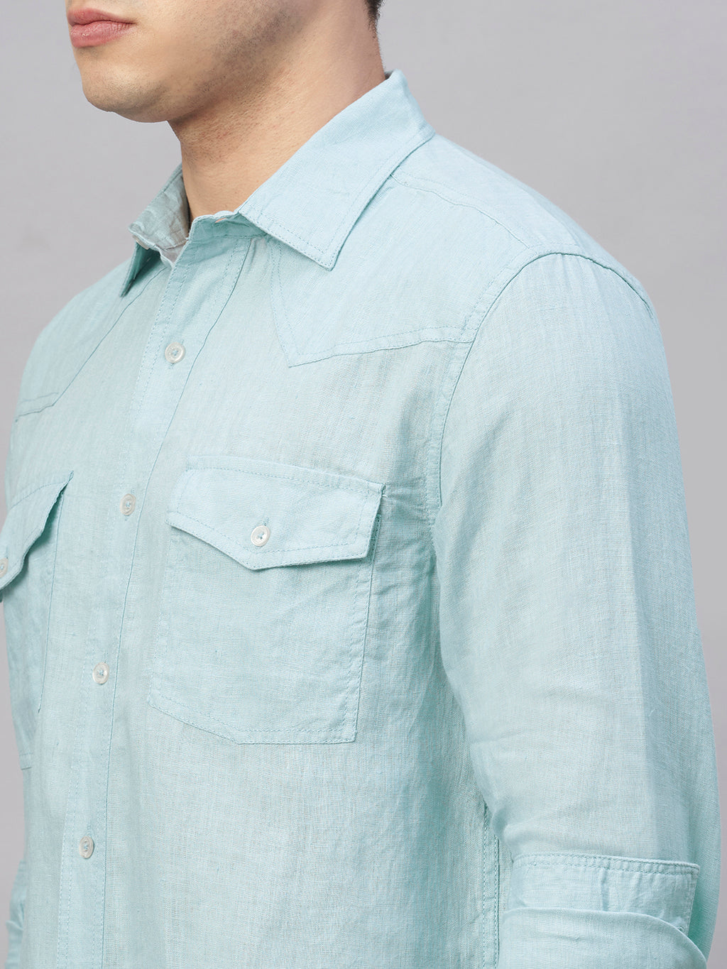Men's Sky 100% Linen Regular Fit Shirt