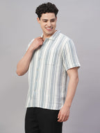 Men's White 100% Cotton Regular Fit Shirt