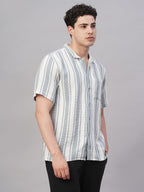 Men's White 100% Cotton Regular Fit Shirt