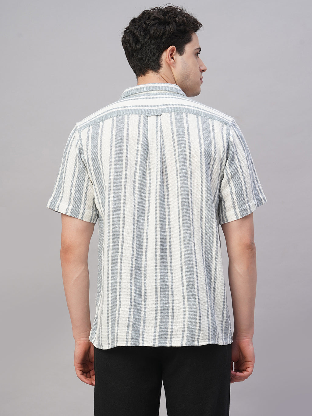 Men's White 100% Cotton Regular Fit Shirt