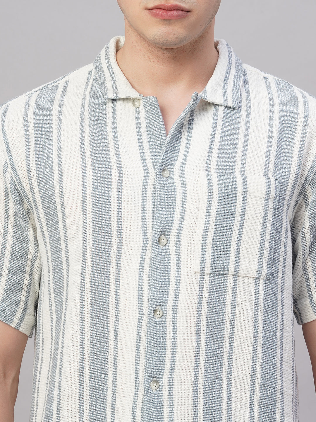 Men's White 100% Cotton Regular Fit Shirt
