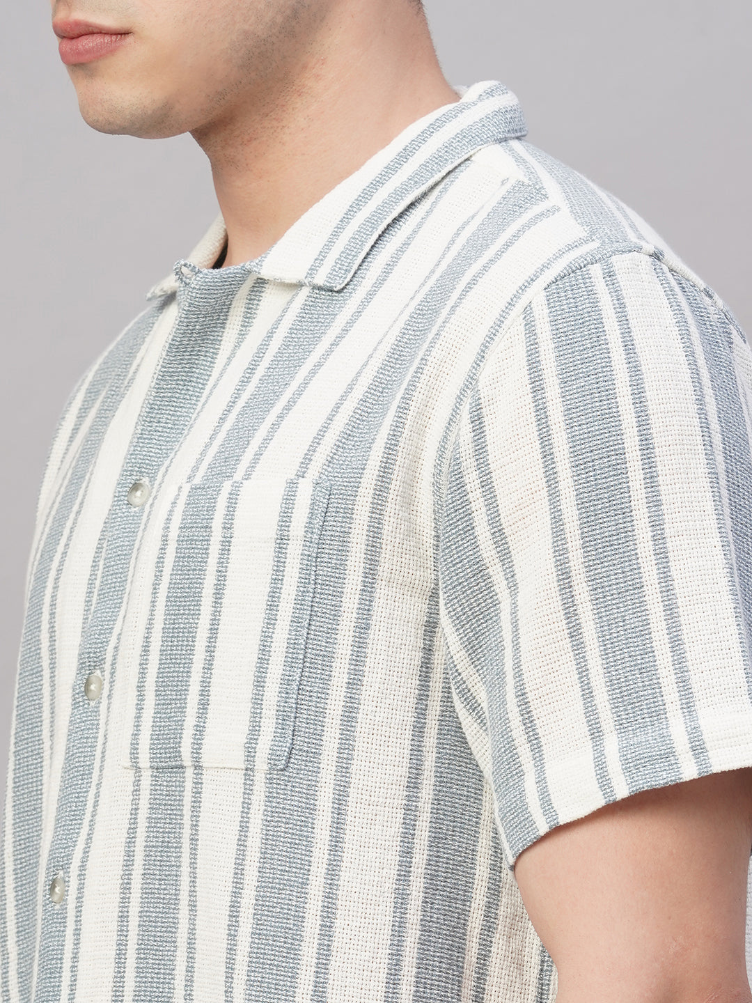 Men's White 100% Cotton Regular Fit Shirt