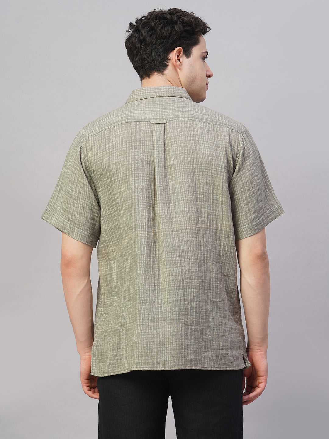 Men's Grey 100% Cotton Regular Fit Shirt