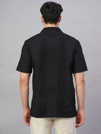 Men's Black 100% Cotton Regular Fit Shirt