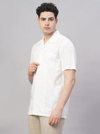 Men's White 100% Cotton Regular Fit Shirt