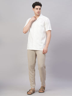 Men’s Cotton Regular Fit Camp Collar Shirt White