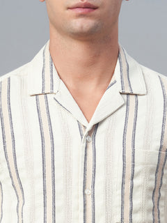 Men's Cotton Linen Regular Fit Shirt Natural