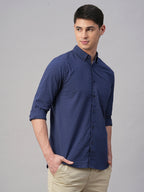Men's Navy 100% Cotton Regular Fit Shirt