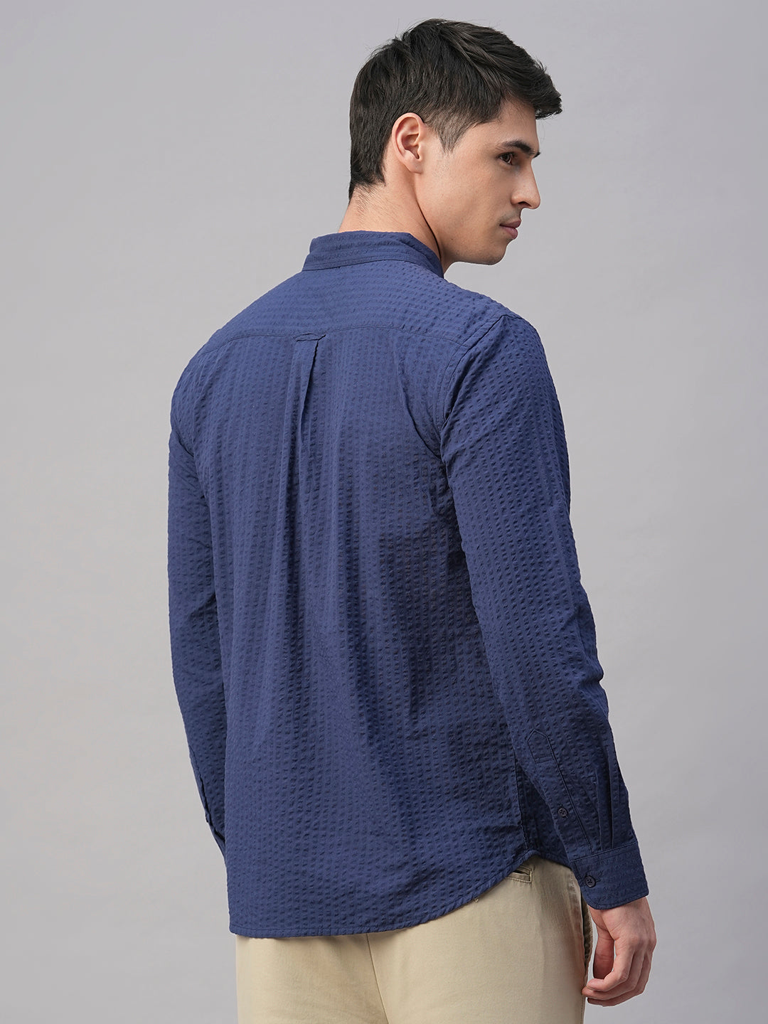 Men's Navy 100% Cotton Regular Fit Shirt