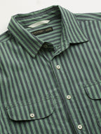 Men's Green Cotton Lycra Regular Fit Shirt