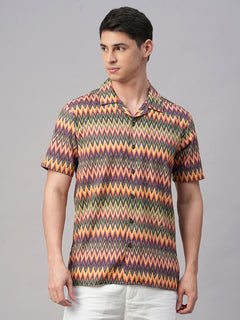 Men’s Cotton Regular Fit Shirt Orange