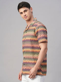 Men’s Cotton Regular Fit Shirt Orange