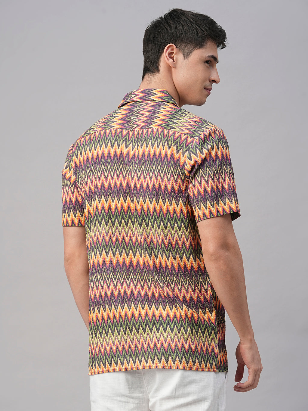 Men's 100% Cotton Regular Fit Shirt Orange