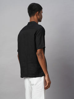 Men’s Linen Regular Fit Resort Shirt Black