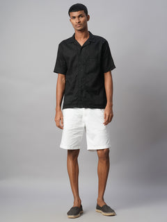 Men’s Linen Regular Fit Resort Shirt Black