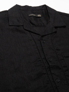 Men’s Linen Regular Fit Resort Shirt Black