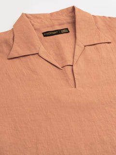 Men’s Linen Loose Fit Shirt Brick