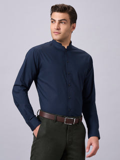 Men’s Cotton Lycra Slim Fit Shirt Navy