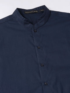 Men’s Cotton Lycra Slim Fit Shirt Navy