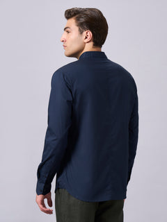 Men’s Cotton Lycra Slim Fit Shirt Navy