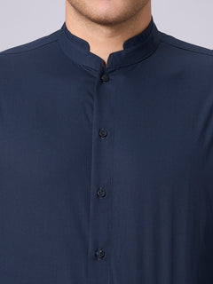 Men’s Cotton Lycra Slim Fit Shirt Navy