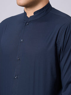 Men’s Cotton Lycra Slim Fit Shirt Navy