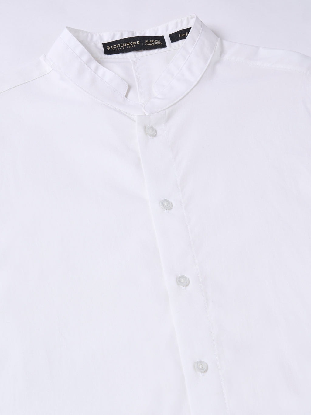 Men's White Cotton Lycra Slim Fit Shirt