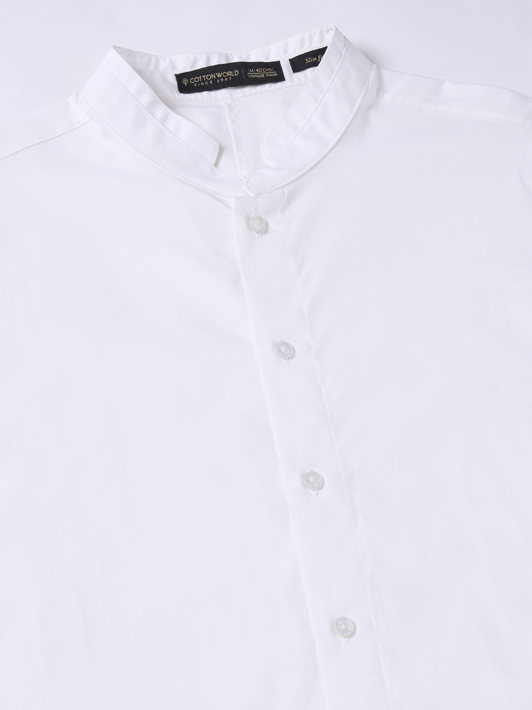Men's White Cotton Lycra Slim Fit Shirt