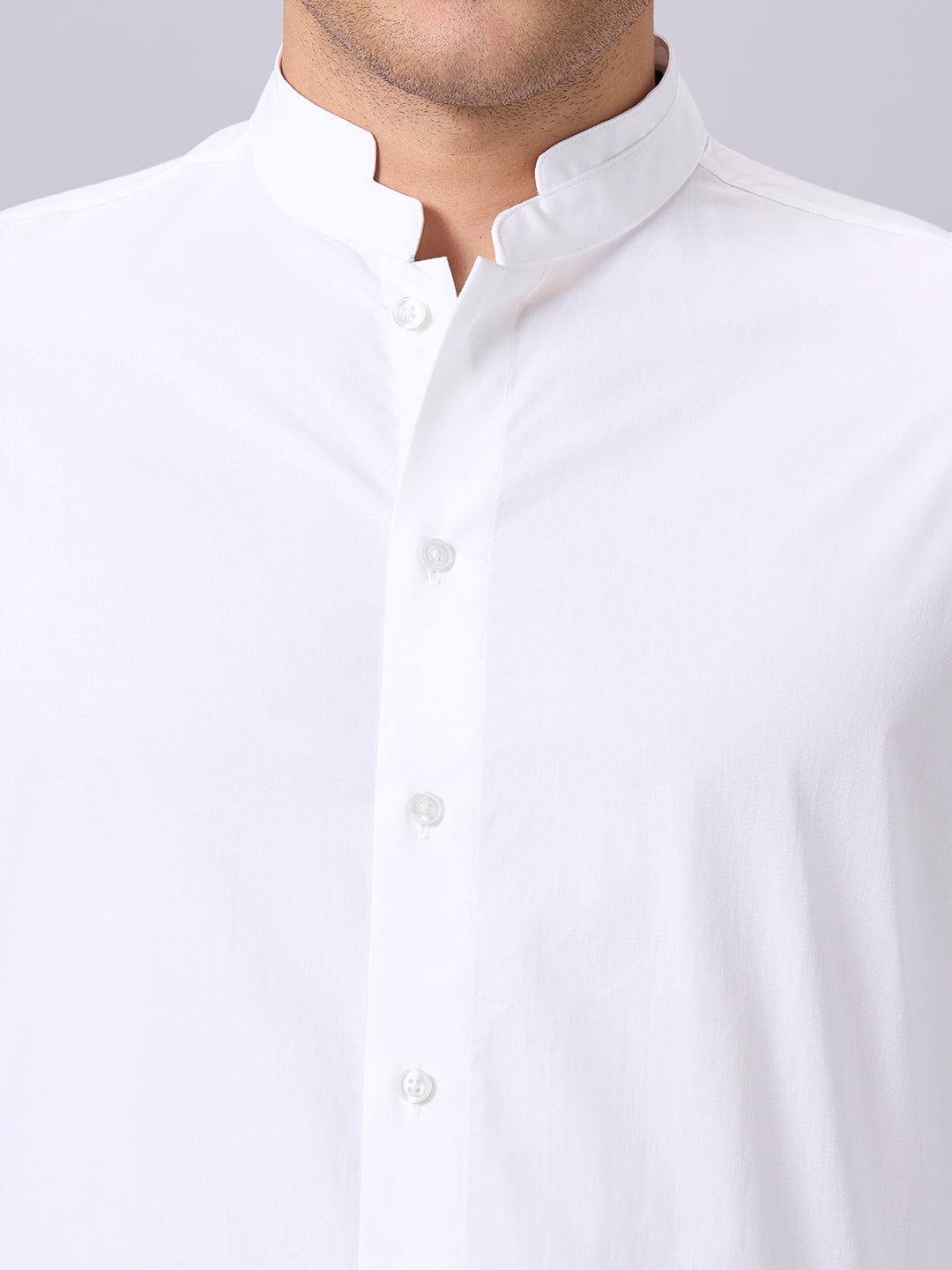 Men's White Cotton Lycra Slim Fit Shirt