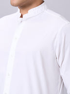 Men's White Cotton Lycra Slim Fit Shirt