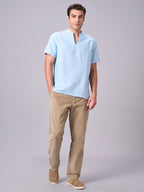 Men's Sky Linen Cotton Regular Fit Kurta Shirt
