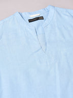 Men's Sky Linen Cotton Regular Fit Kurta Shirt