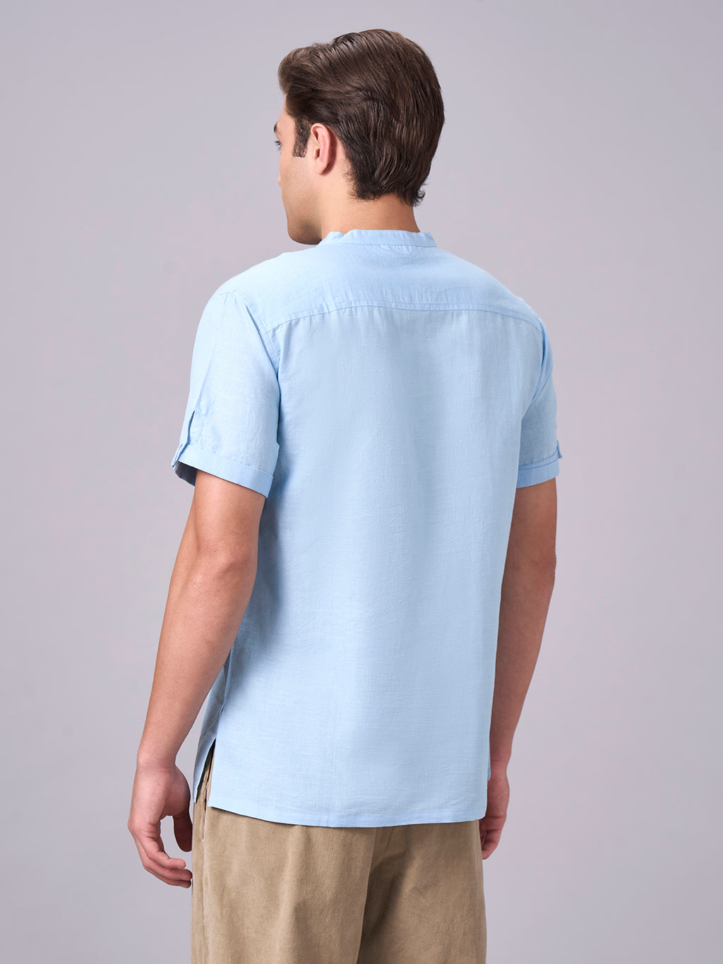 Men's Sky Linen Cotton Regular Fit Kurta Shirt
