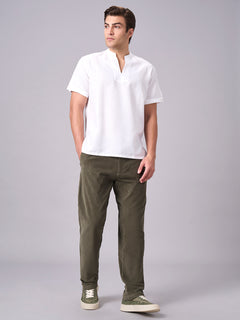 Men’s Linen Cotton Regular Fit Shirt White