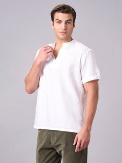 Men’s Linen Cotton Regular Fit Shirt White