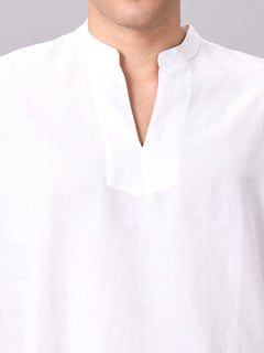 Men’s Linen Cotton Regular Fit Shirt White