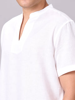 Men’s Linen Cotton Regular Fit Shirt White