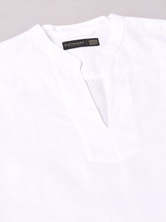 Men’s Linen Cotton Regular Fit Shirt White