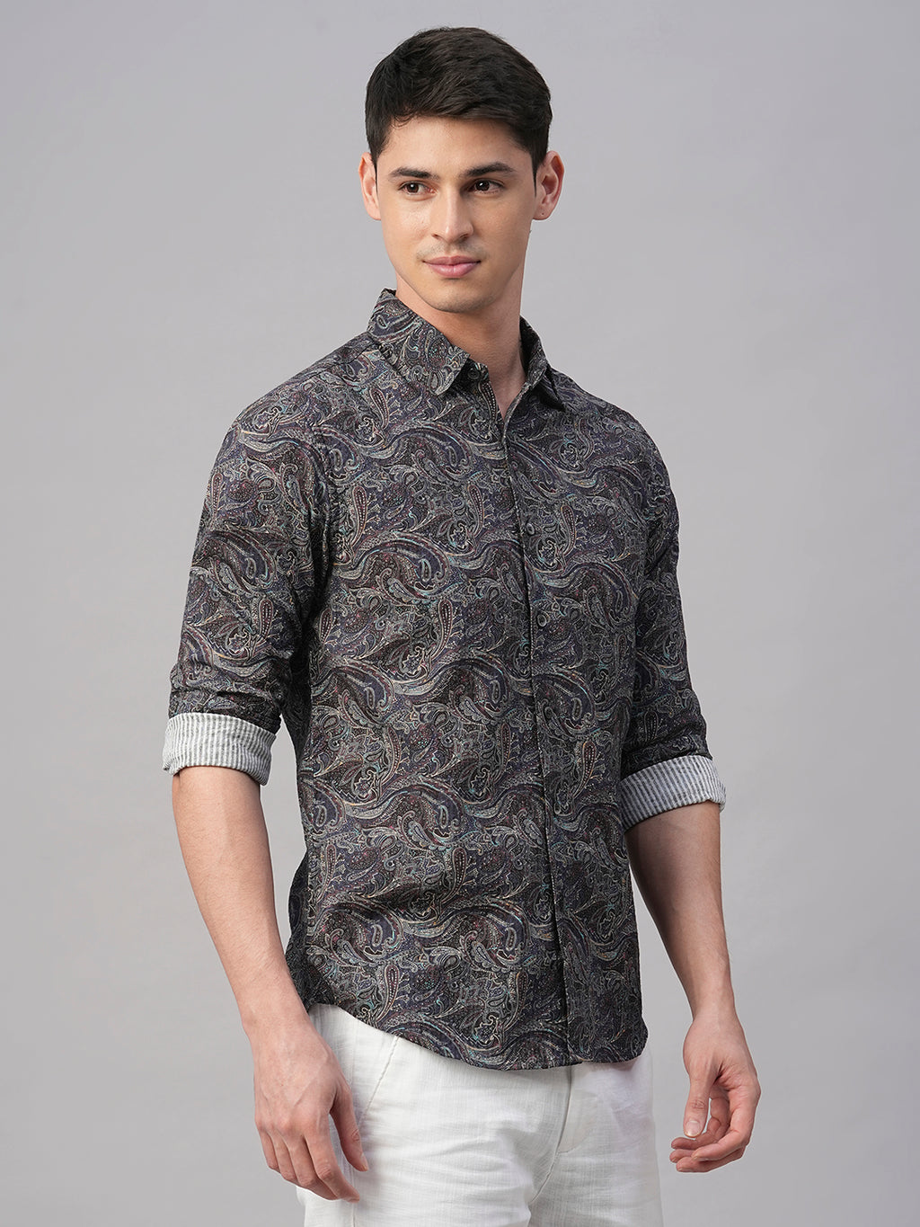 Men's Navy 100% Cotton Slim Fit Shirt