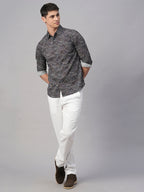 Men's Navy 100% Cotton Slim Fit Shirt