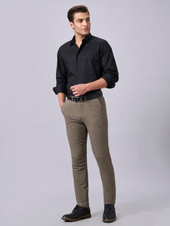 Men’s Cotton Slim Fit Solid Shirt Black