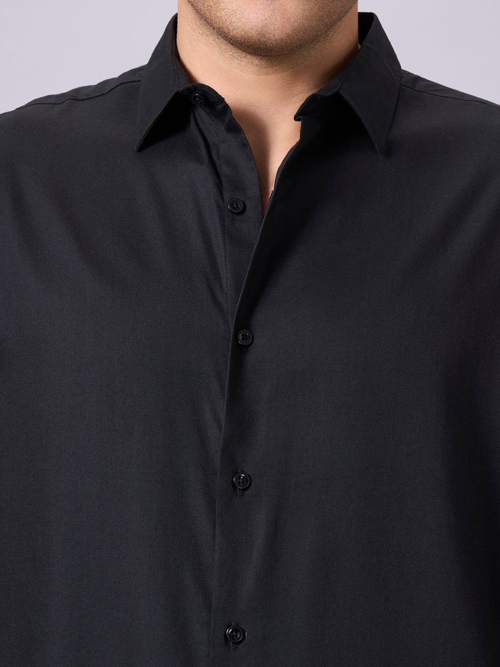 Men's Black 100% Cotton Slim Fit Shirt