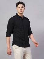 Men's Black 100% Cotton Slim Fit Shirt