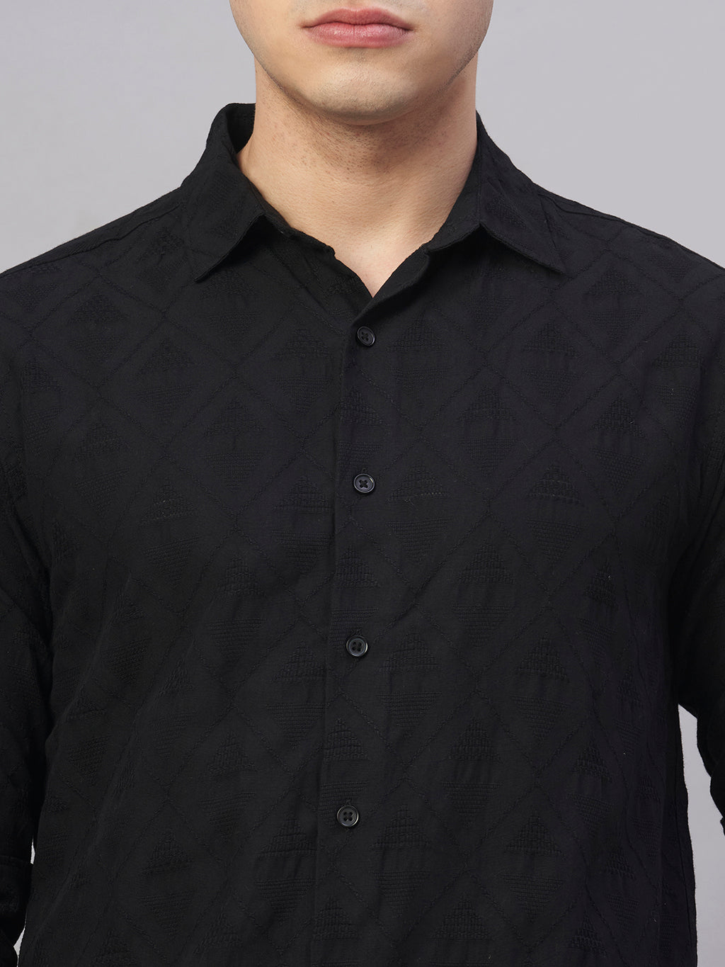 Men's Black 100% Cotton Slim Fit Shirt