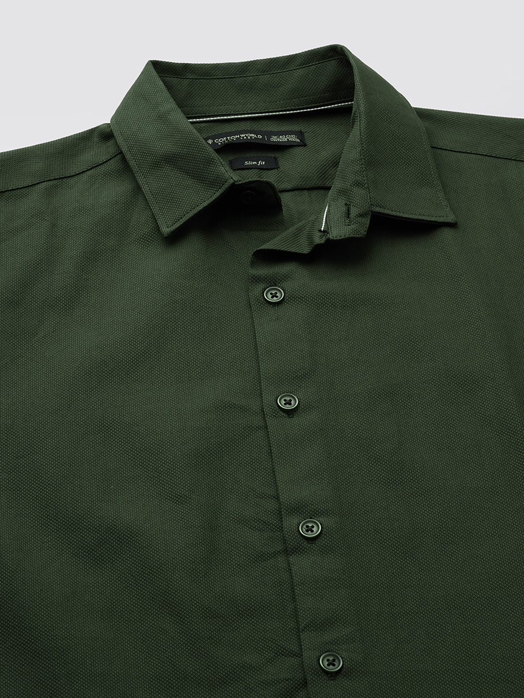 Men's 100% Cotton Slim Fit Shirt Olive